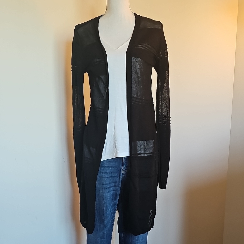 White House Black Market Black Sheer Cardigan